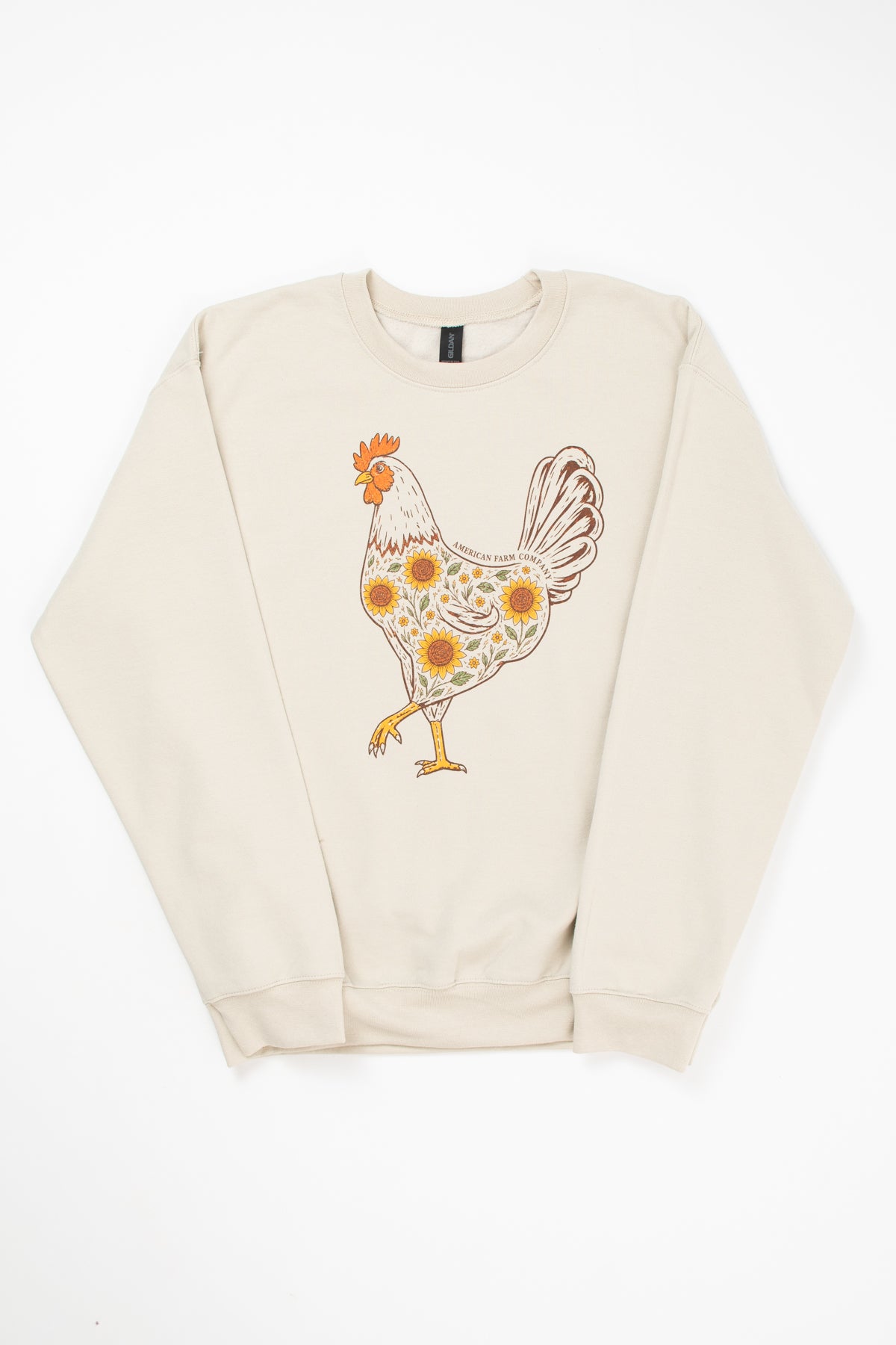 Farmhouse Sunflower Rooster Adult Crewneck