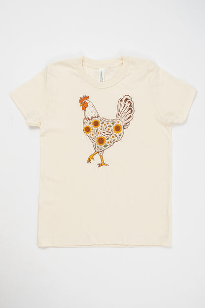 Farmhouse Sunflower Rooster Toddler/Youth T-Shirt