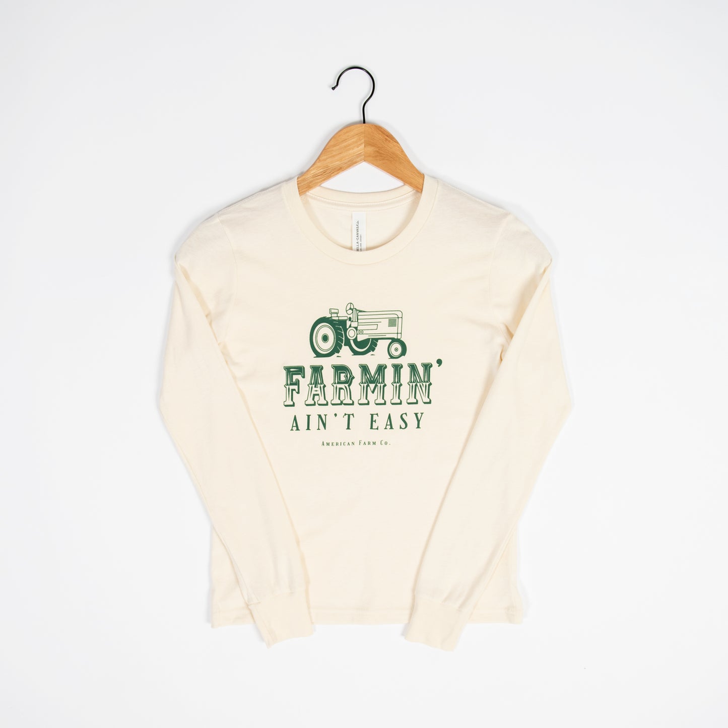 ‘Farmin’ Ain’t Easy’ Green Toddler/Youth Long Sleeve