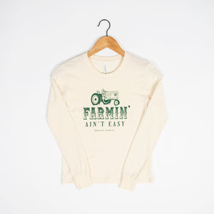 ‘Farmin’ Ain’t Easy’ Green Toddler/Youth Long Sleeve