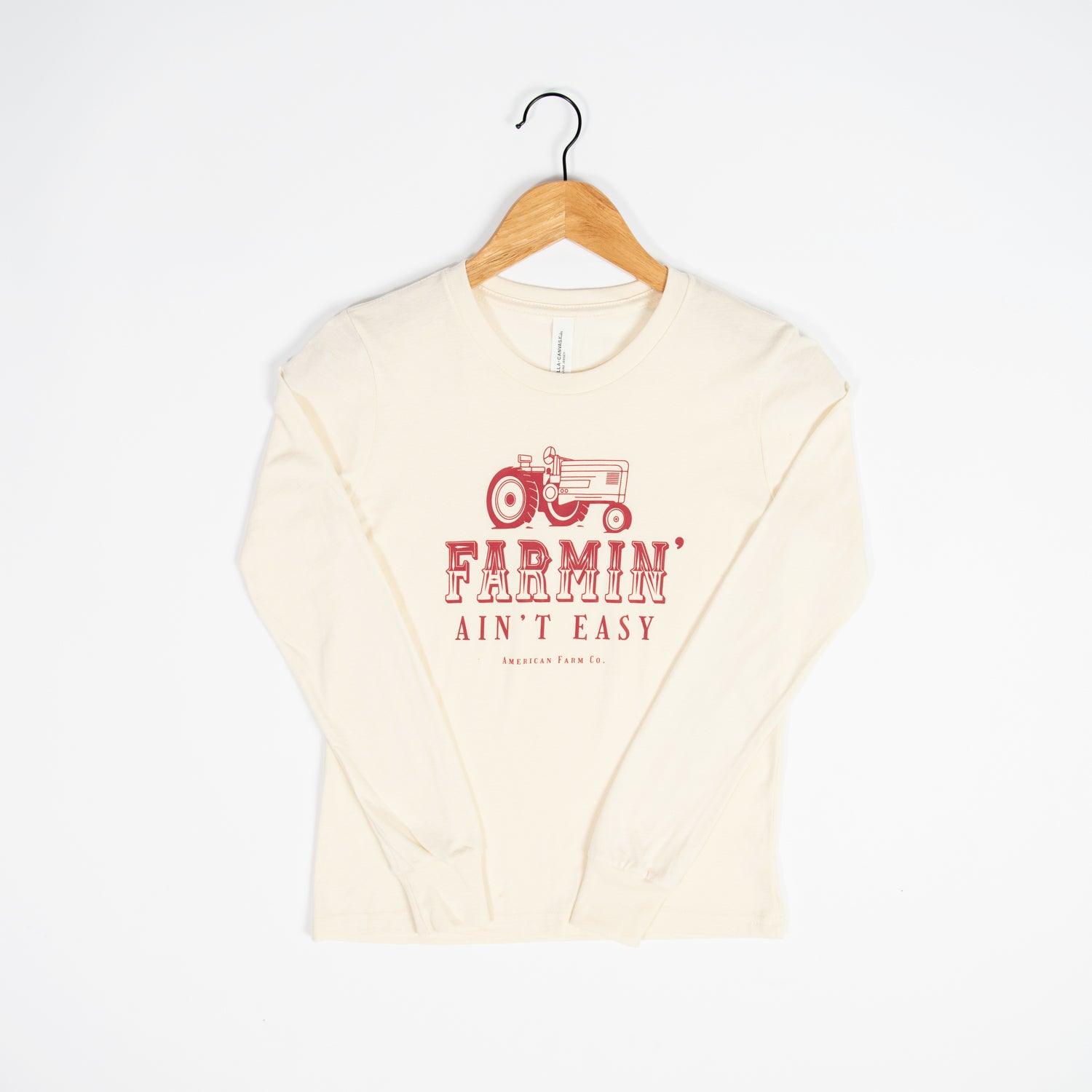 Farmin’ Ain’t Easy Red Toddler/Youth Long Sleeve - American Farm Company