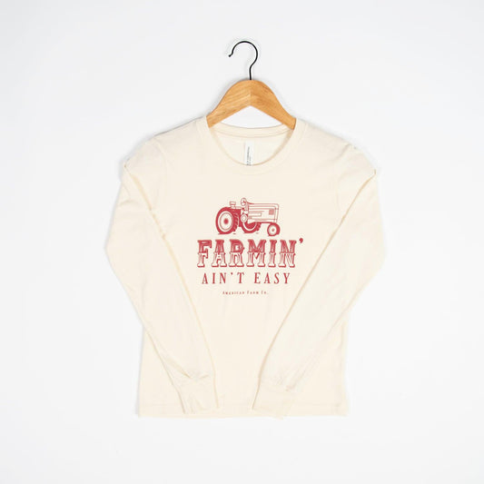 Farmin’ Ain’t Easy Red Toddler/Youth Long Sleeve - American Farm Company