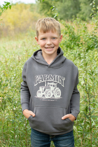 'Farmin' Tractor Toddler/Youth Hoodie