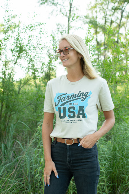 'Farming in the USA' Adult T-Shirt