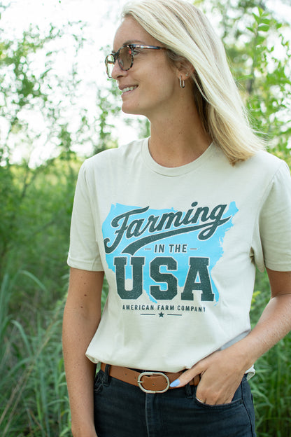 'Farming in the USA' Adult T-Shirt