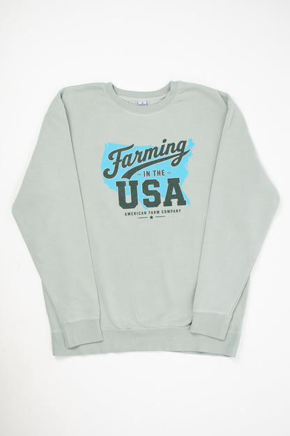 'Farming in the USA' Adult Crewneck
