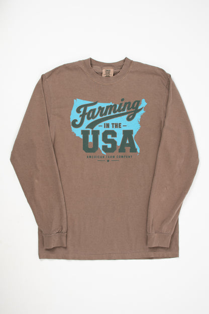 'Farming in the USA' Adult Long Sleeve