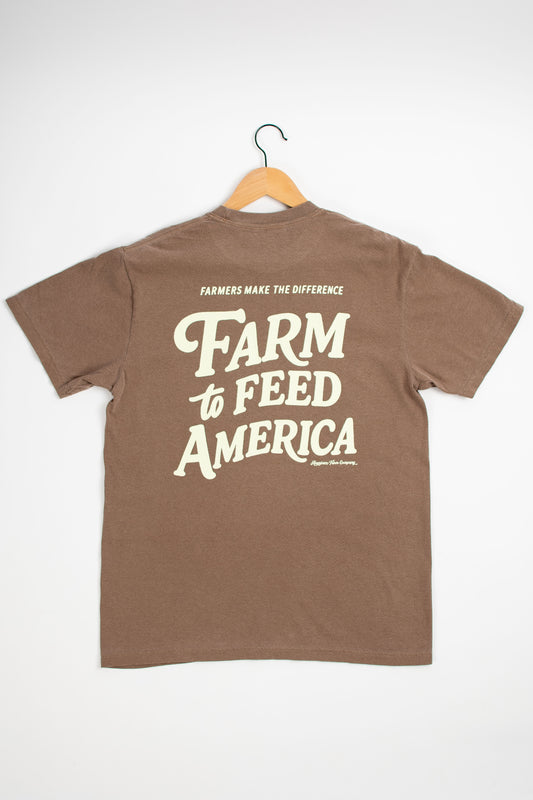 'Farm to Feed America' Brown Tee