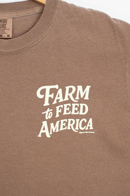 'Farm to Feed America' Brown Tee
