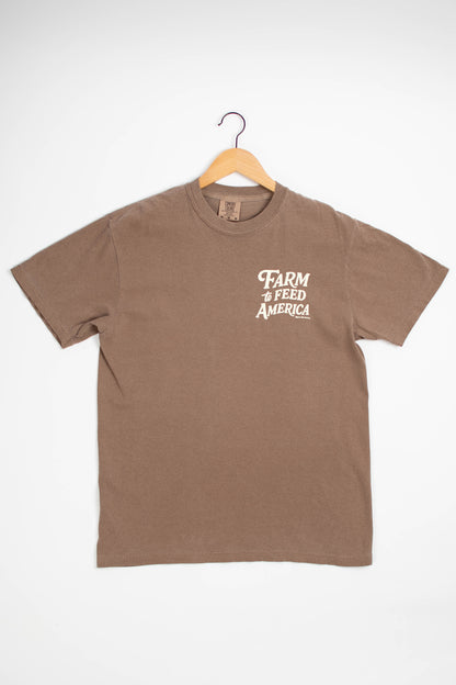 'Farm to Feed America' Brown Tee