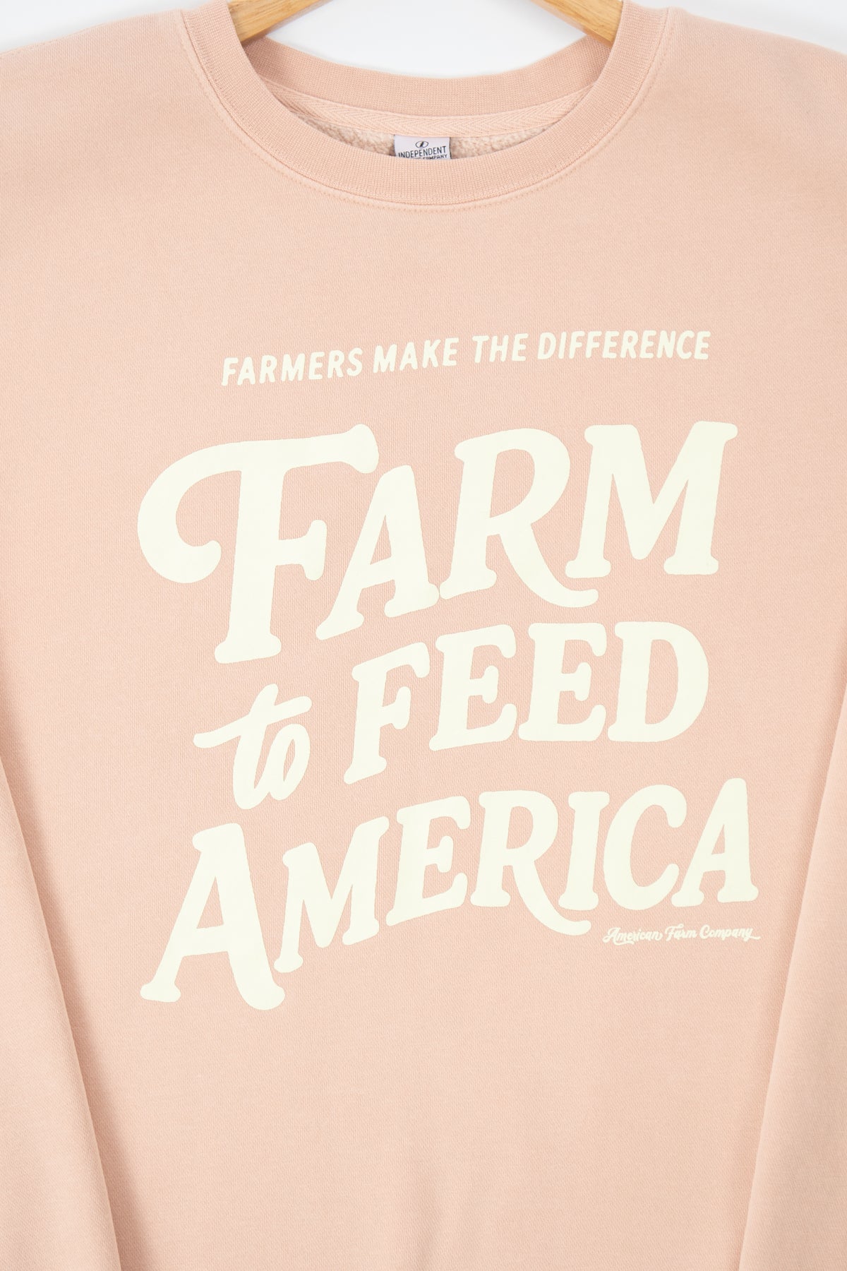 'Farm to Feed America' Dusty Pink Crewneck