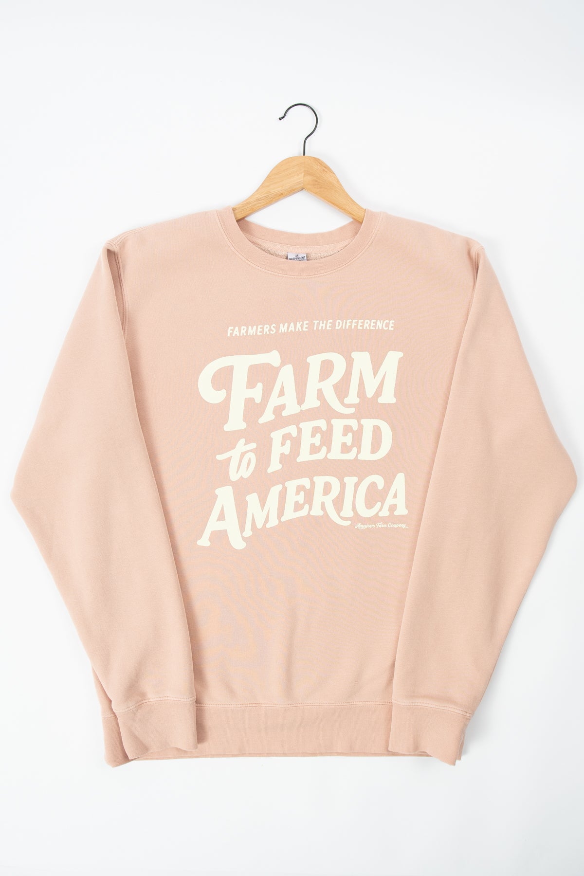 'Farm to Feed America' Dusty Pink Crewneck