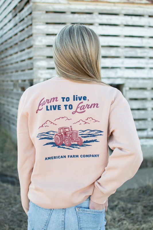 'Farm to Live, Live to Farm' Crewneck