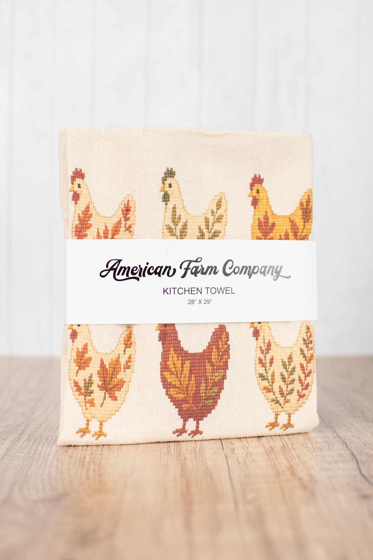 Faux Cross Stitch Chicken Kitchen Towel