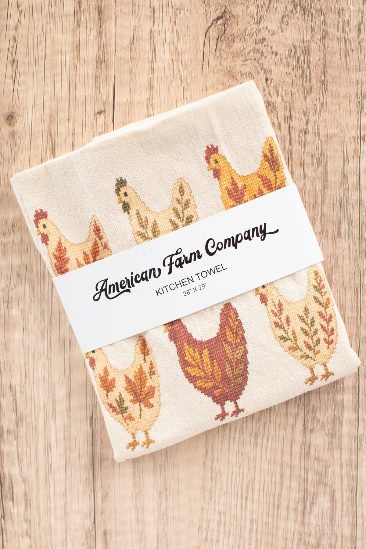 Faux Cross Stitch Chicken Kitchen Towel