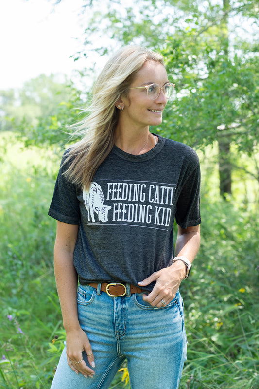'Feeding Cattle, Feeding Kids' Tee