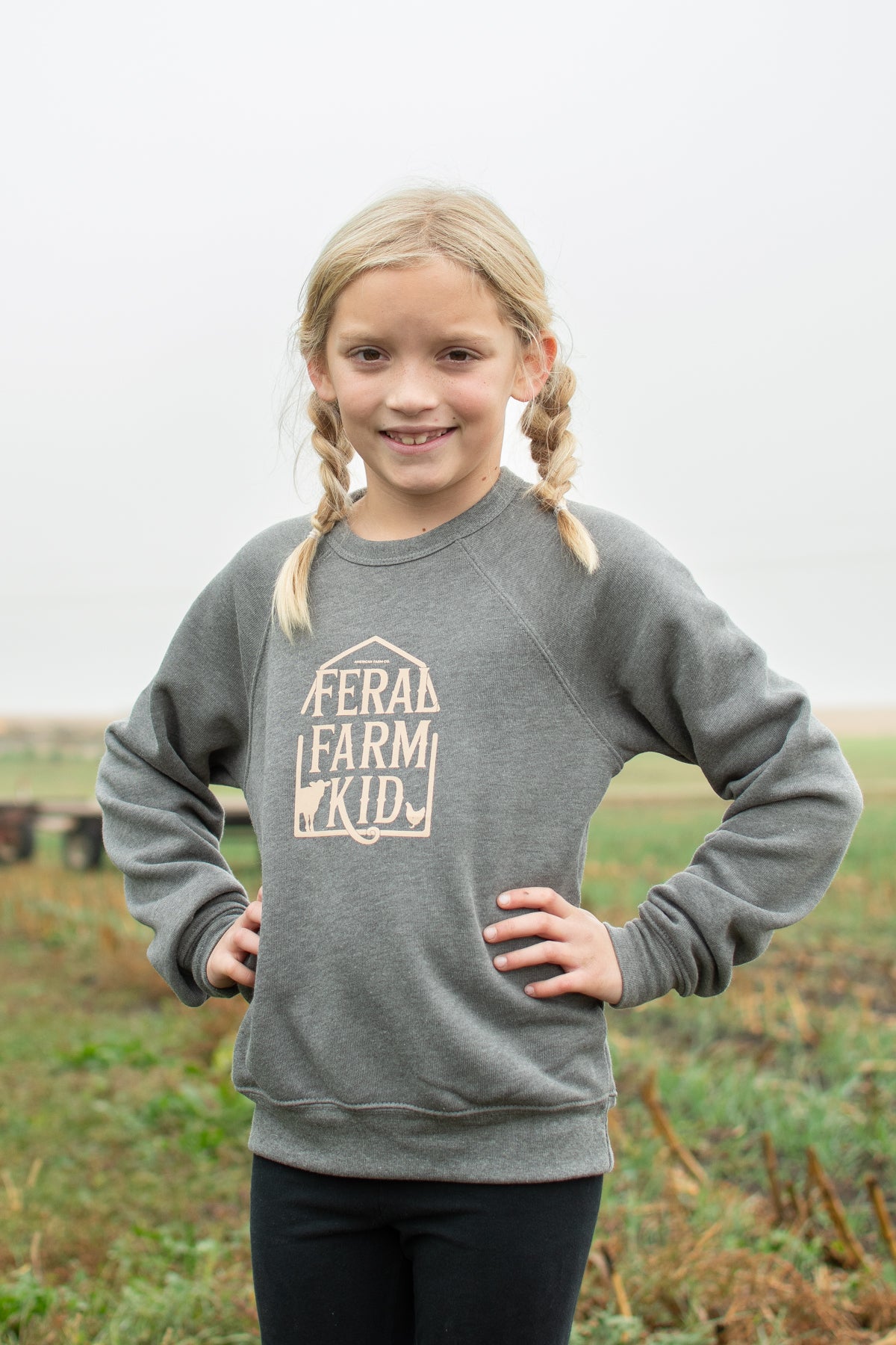 'Feral Farm Kid' Toddler/Youth Crewneck