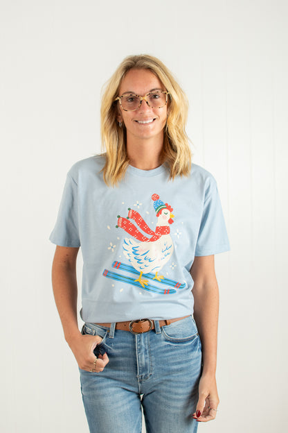 Festive Christmas Chicken Adult T-Shirt