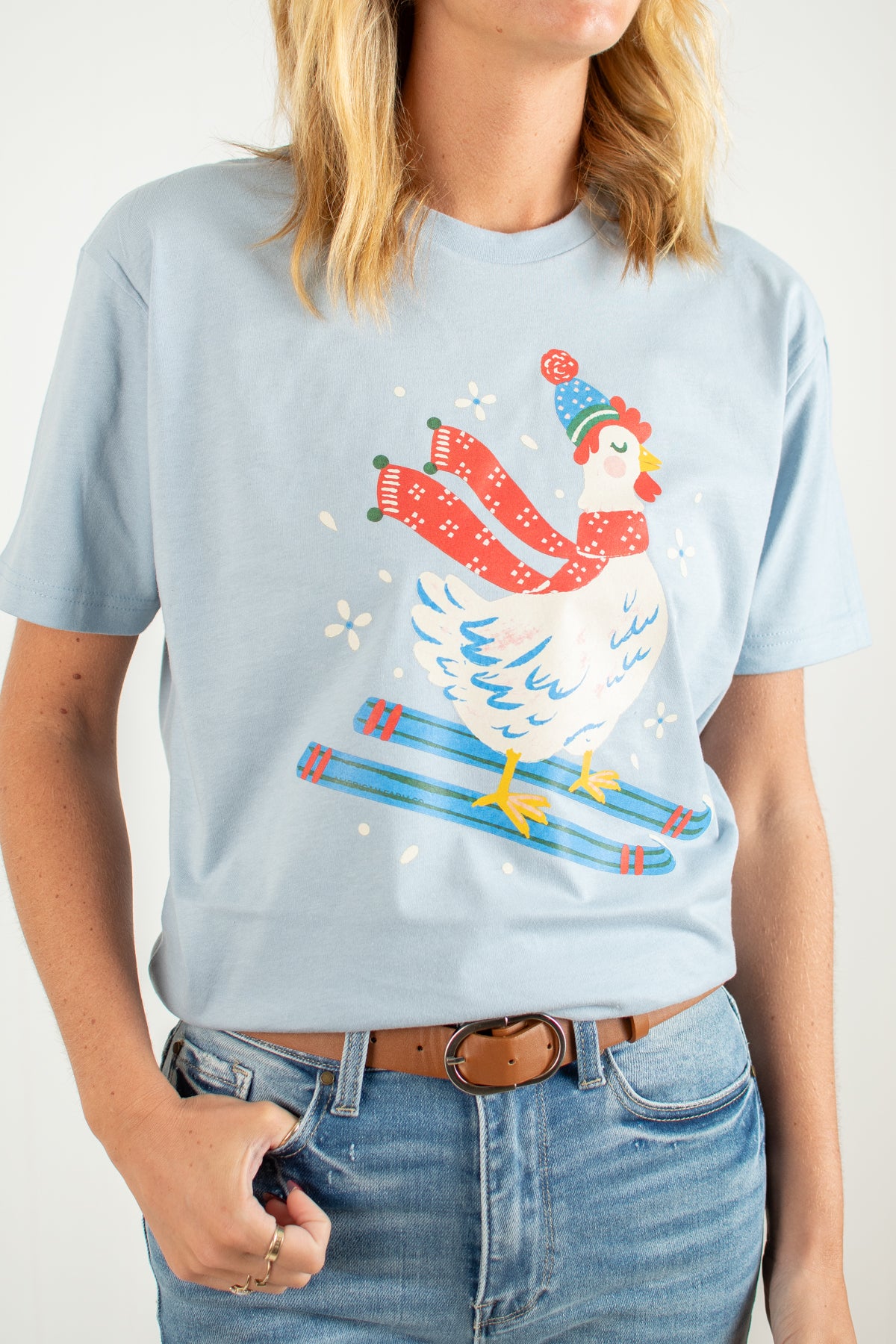 Festive Christmas Chicken Adult T-Shirt