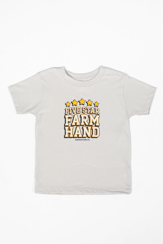 'Five Star Farm Hand' Tan Toddler/Youth Tee