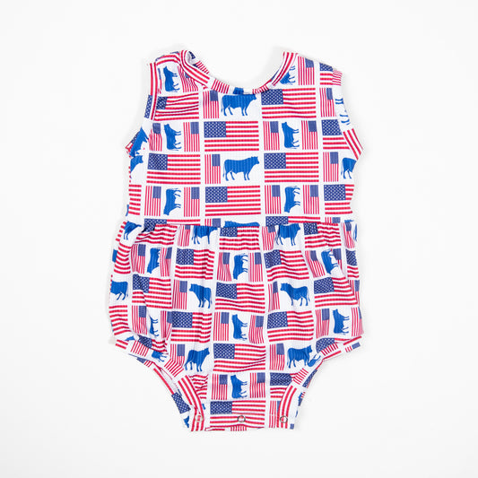 Flags & Steers Baby Bubble Romper