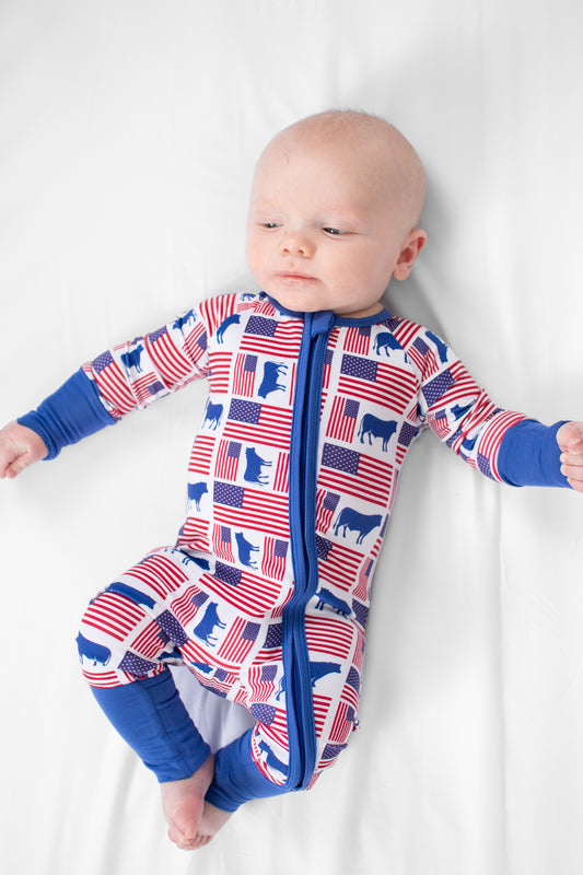 Flags & Steers Baby Bamboo Zippy