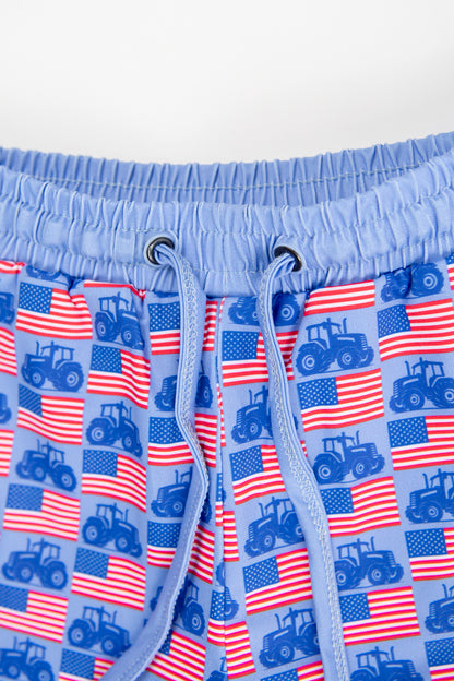 Flags & Tractors Baby Swim Trunk