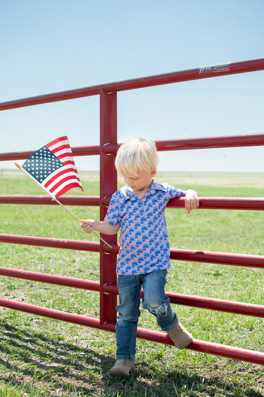 Flags & Tractors Baby/Youth Performance Polo