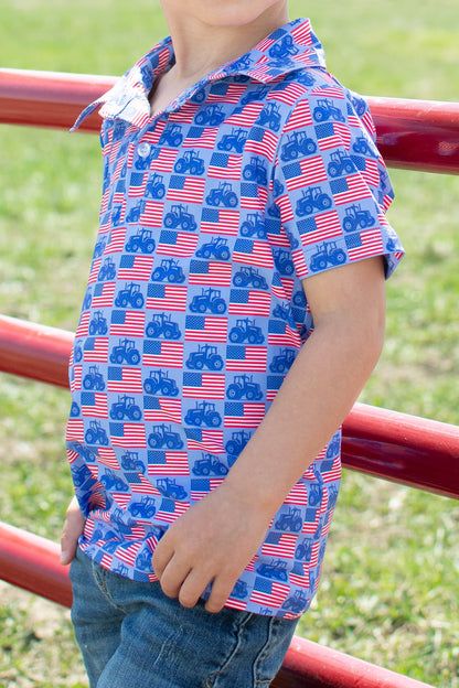 Flags & Tractors Baby/Youth Performance Polo