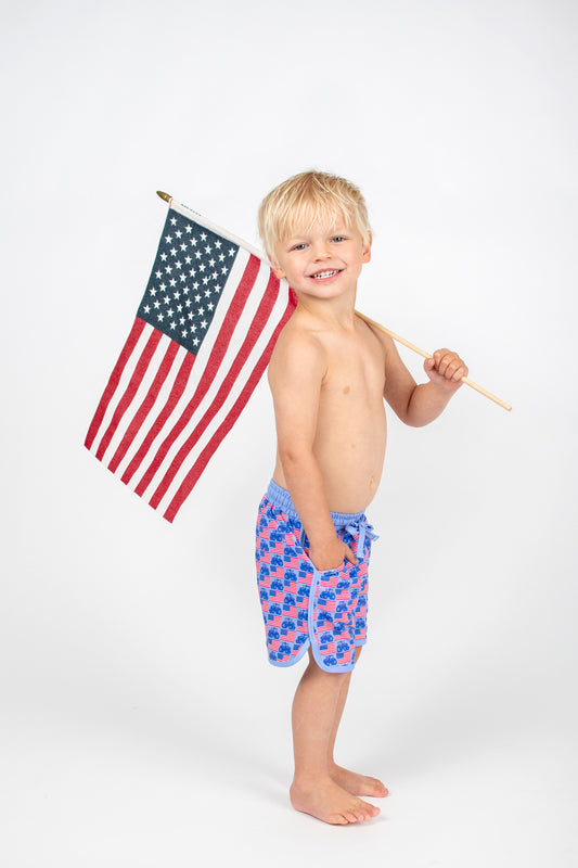 Flags & Tractors Toddler/Youth Swim Trunk