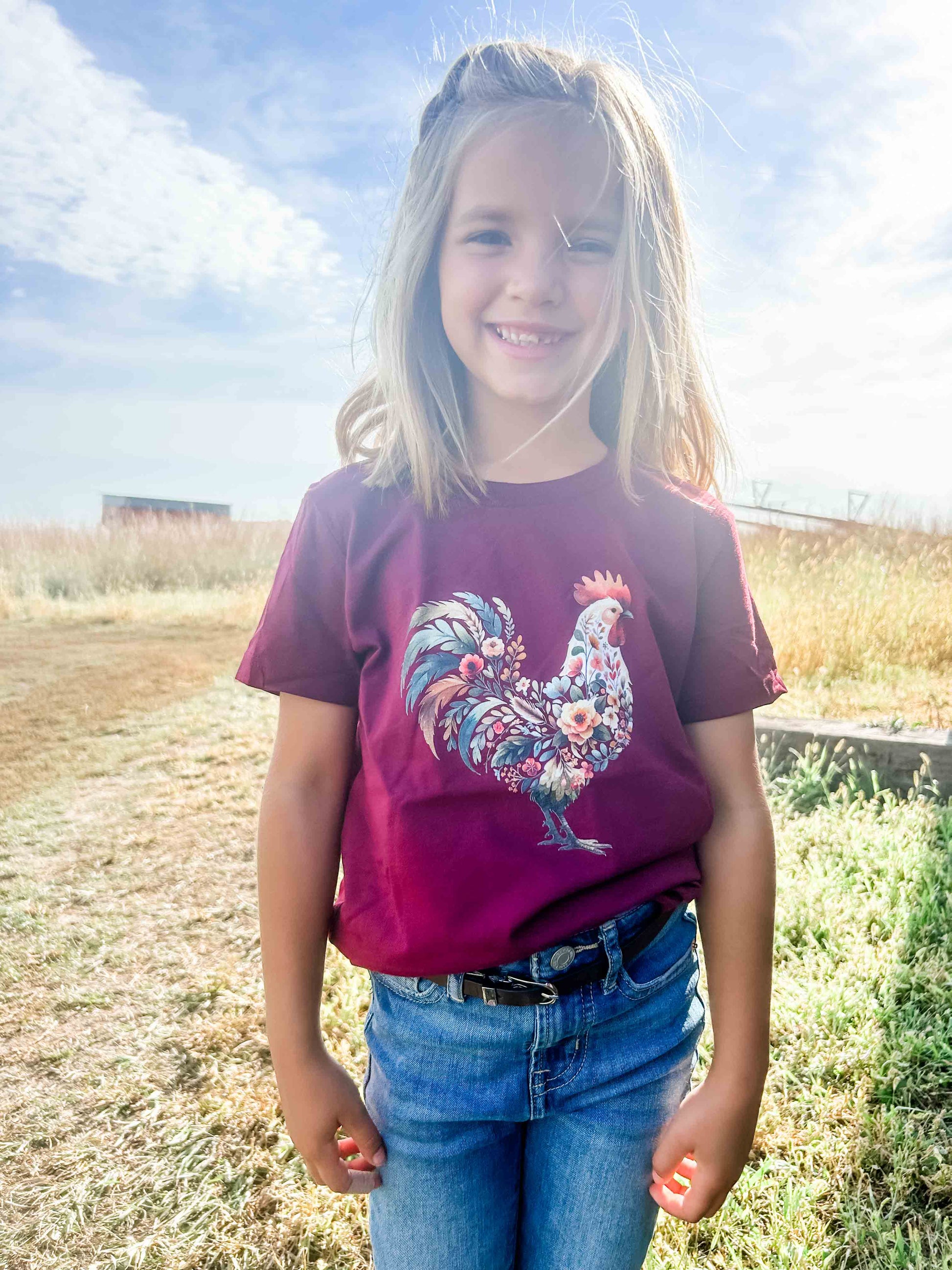 Floral Chicken Youth Tee - American Farm Company