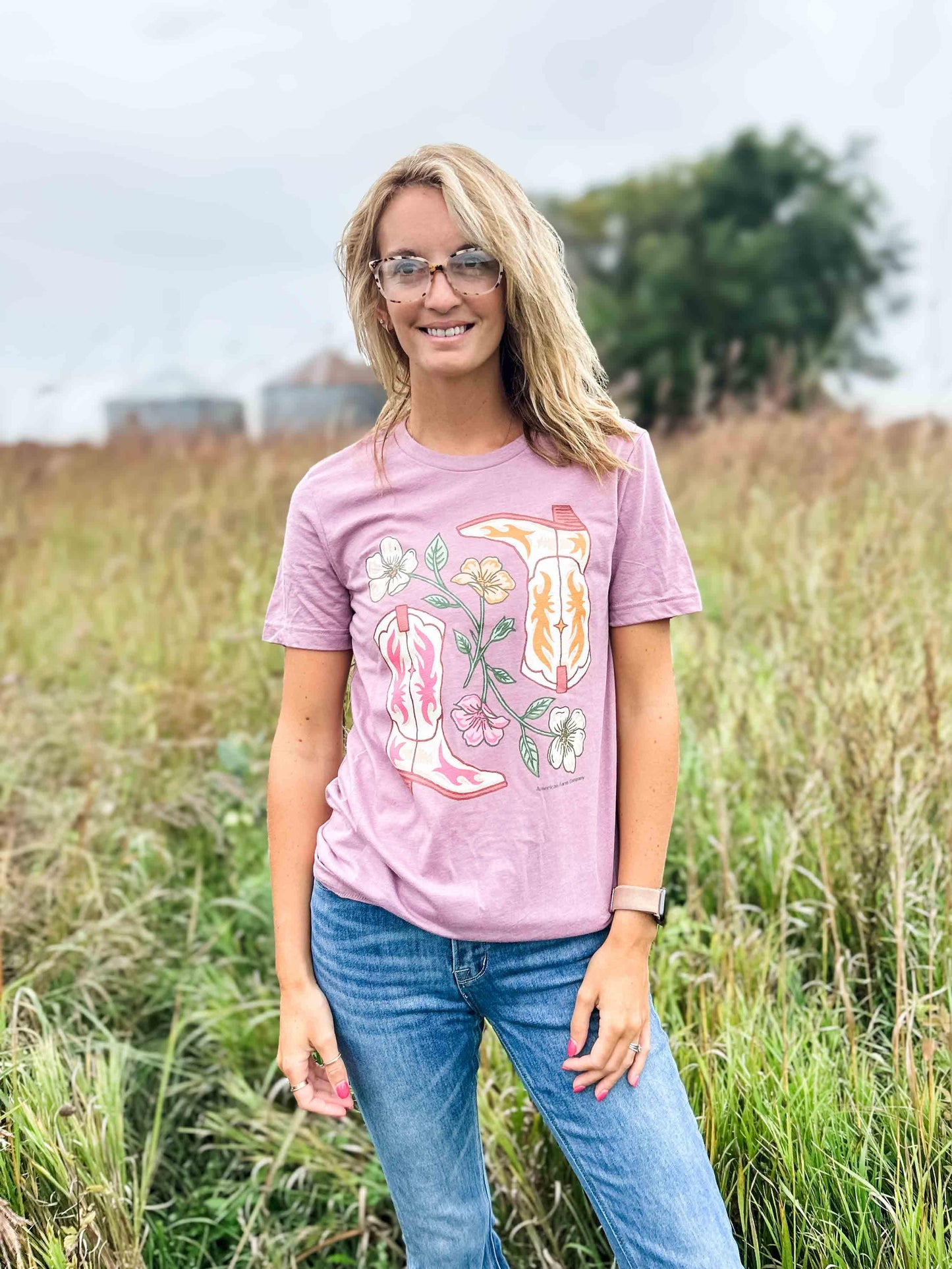 Floral Cowgirl Boots Tee - American Farm Company