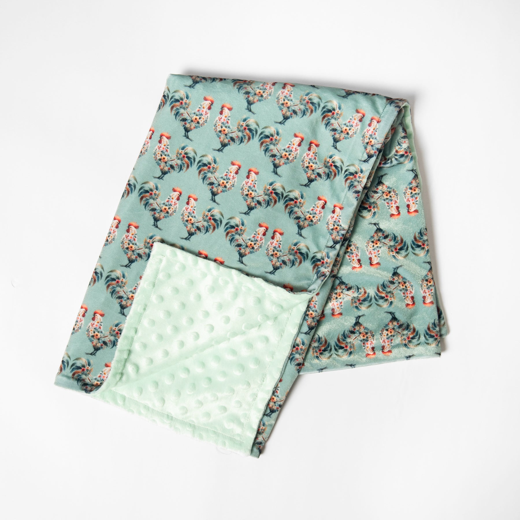 Floral Chicken Minky Baby Blanket - American Farm Company