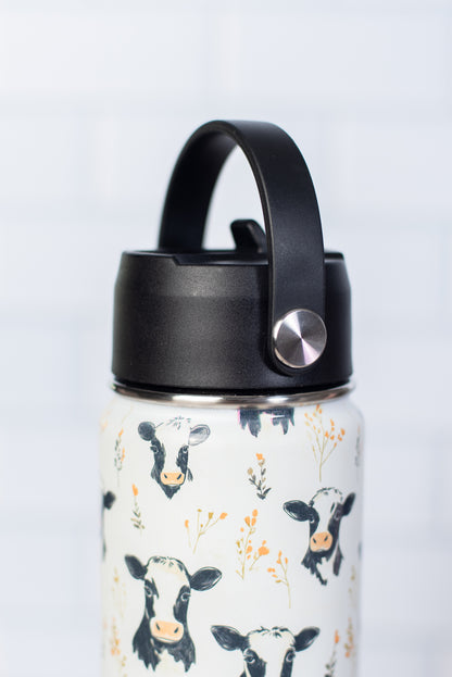 Floral Holstein 22oz Water Bottle