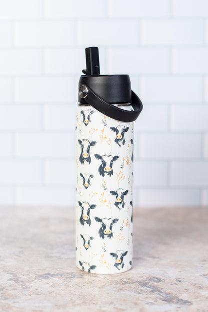 Floral Holstein 22oz Water Bottle