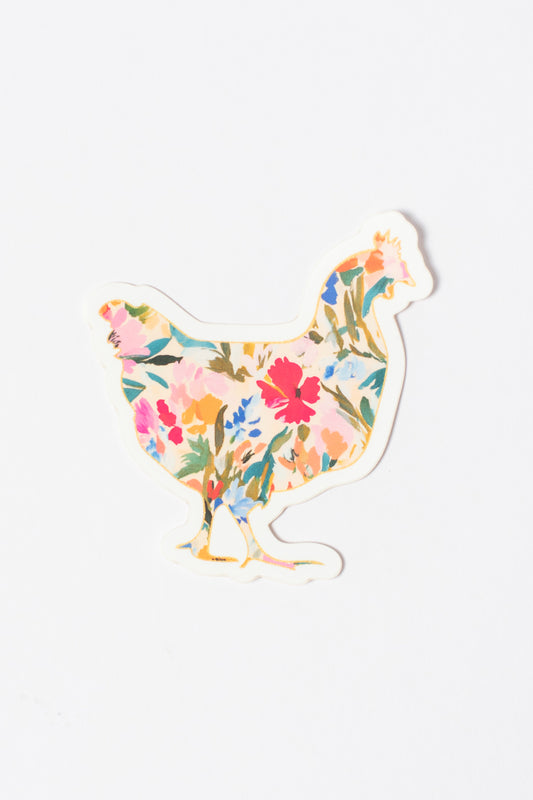 Floral Chicken Sticker