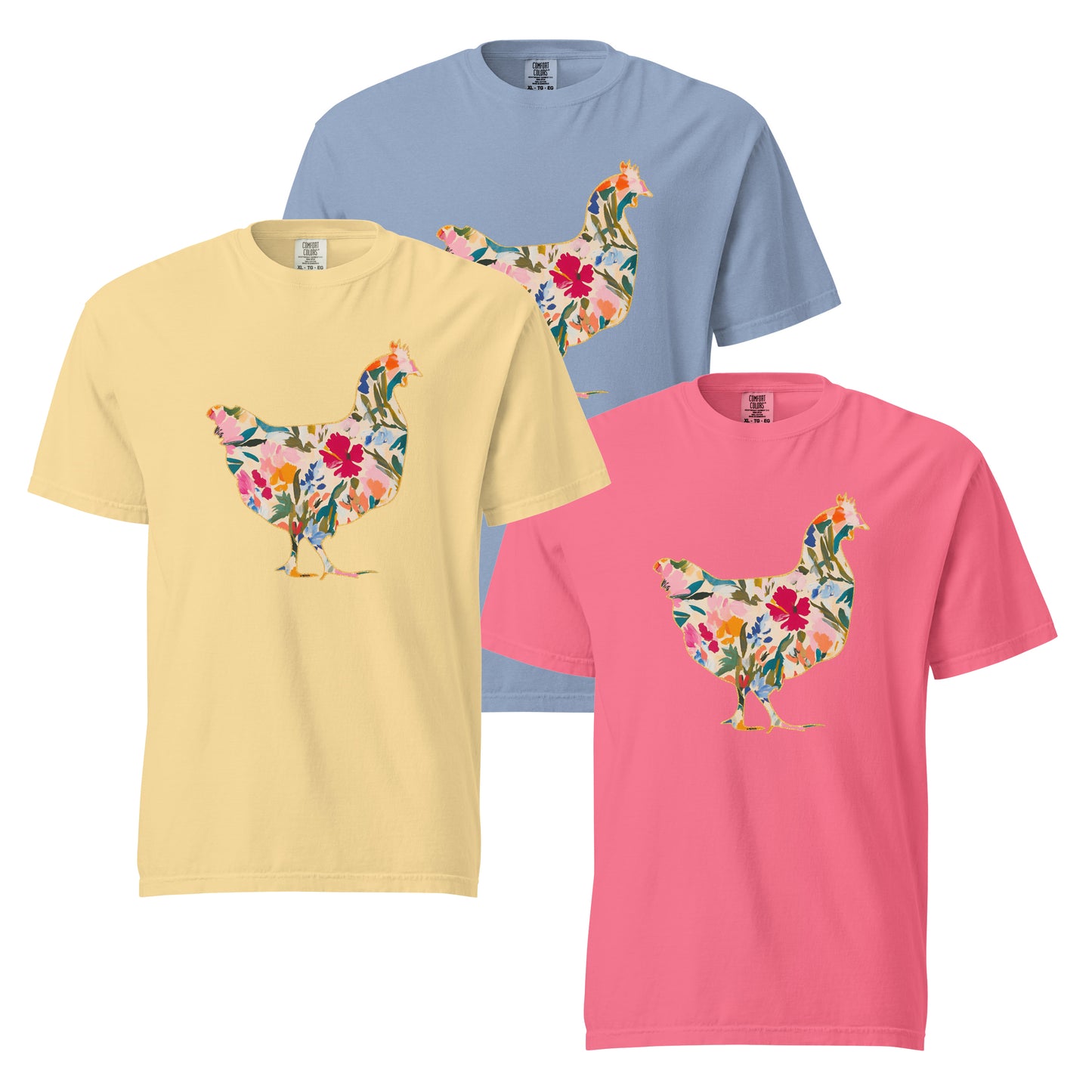 Floral Chicken Tee