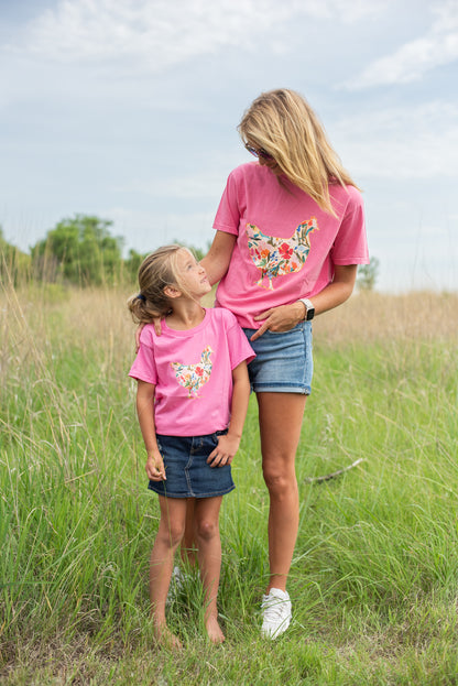 Floral Chicken Tee