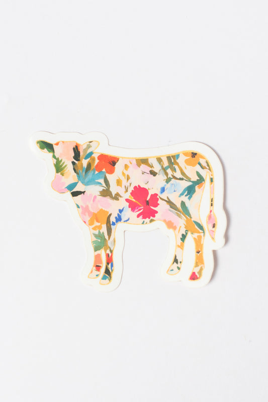 Floral Cow Sticker