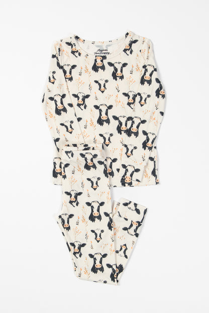 Floral Holstein Toddler/Youth Bamboo Pajama Set