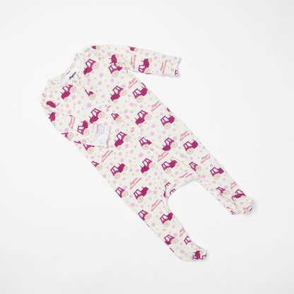 Floral Tractor Baby Bamboo Pajamas