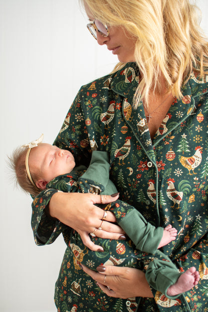 Folk Christmas Chicken Baby Zippy *Preorder*