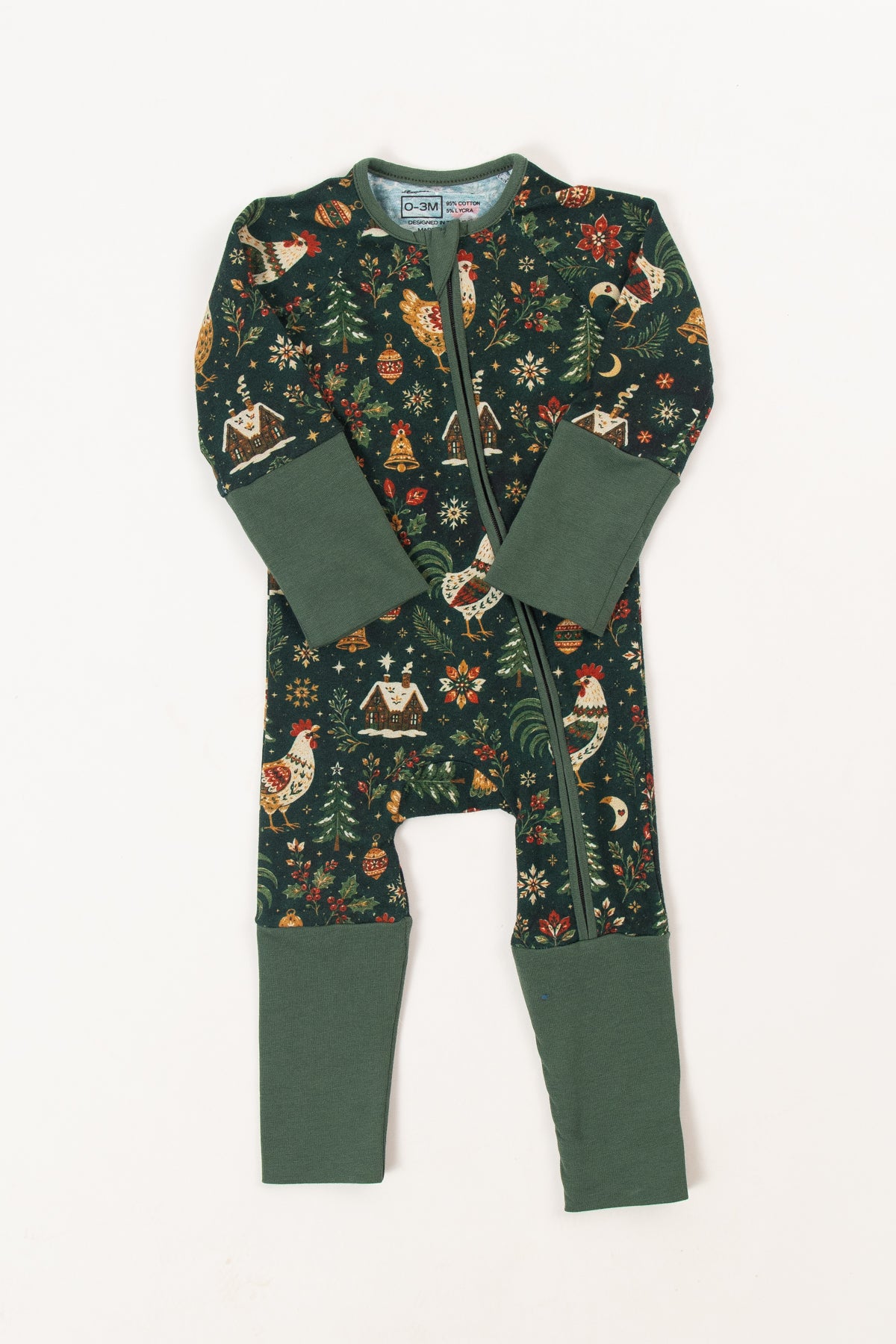 Folk Christmas Chicken Baby Zippy *Preorder*