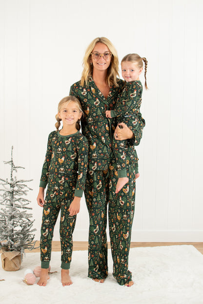 Folk Christmas Chicken Toddler/Youth Pajama Pant Set *Preorder*