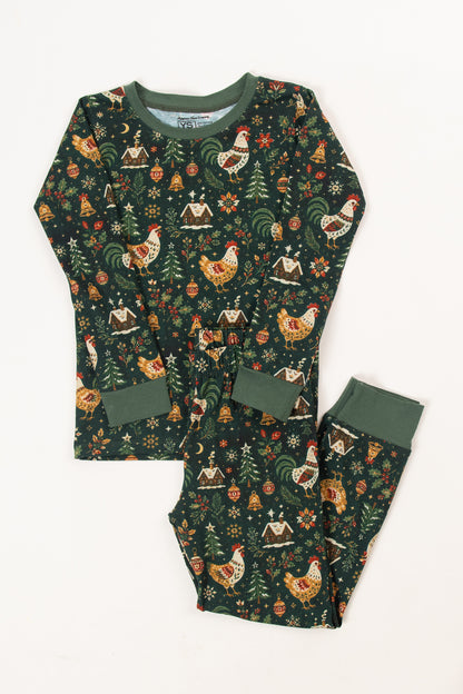 Folk Christmas Chicken Toddler/Youth Pajama Pant Set *Preorder*
