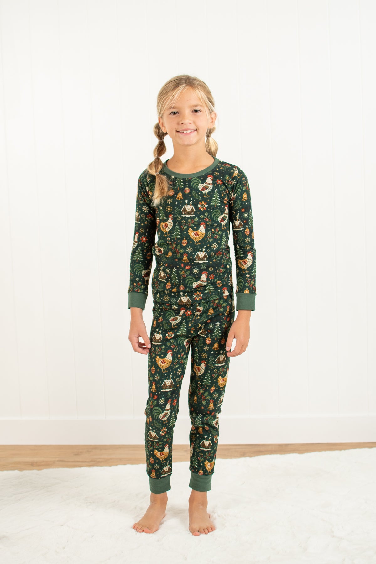 Folk Christmas Chicken Toddler/Youth Pajama Pant Set *Preorder*