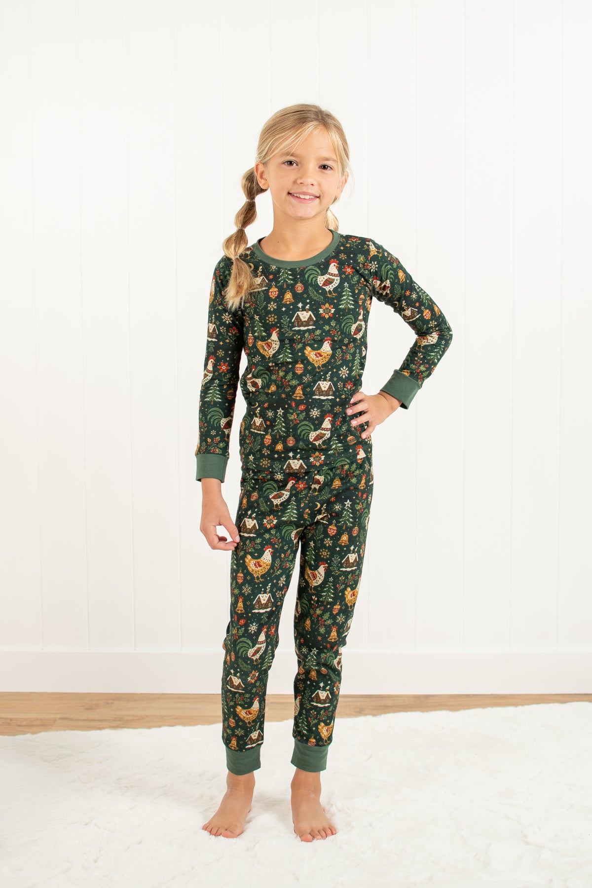Folk Christmas Chicken Toddler/Youth Pajama Pant Set *Preorder*