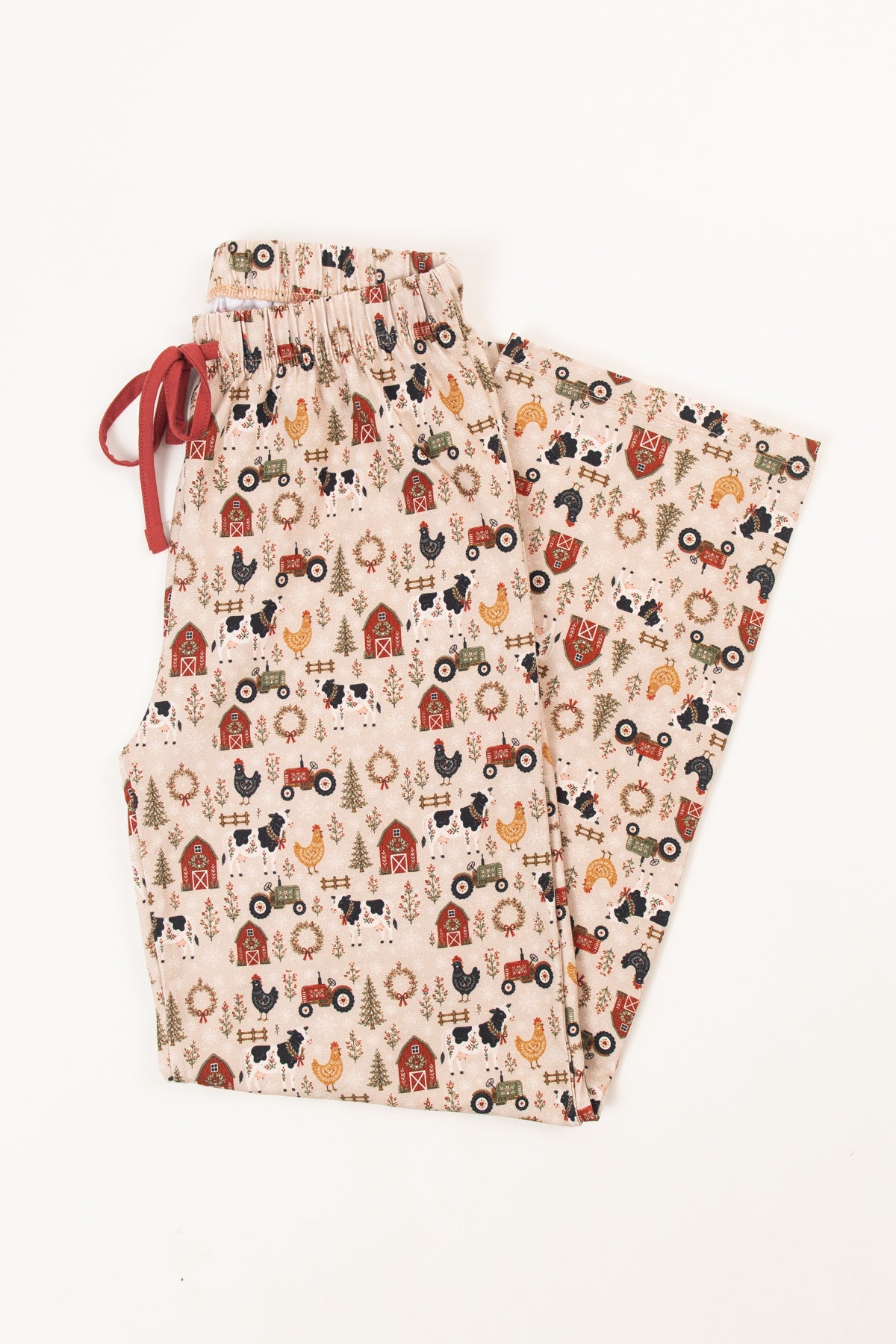 Folk Farm Christmas Animals Adult Pajama Pant *Preorder*