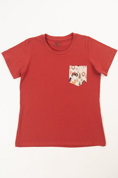 Folk Farm Christmas Animals Adult Pajama Top *Preorder*