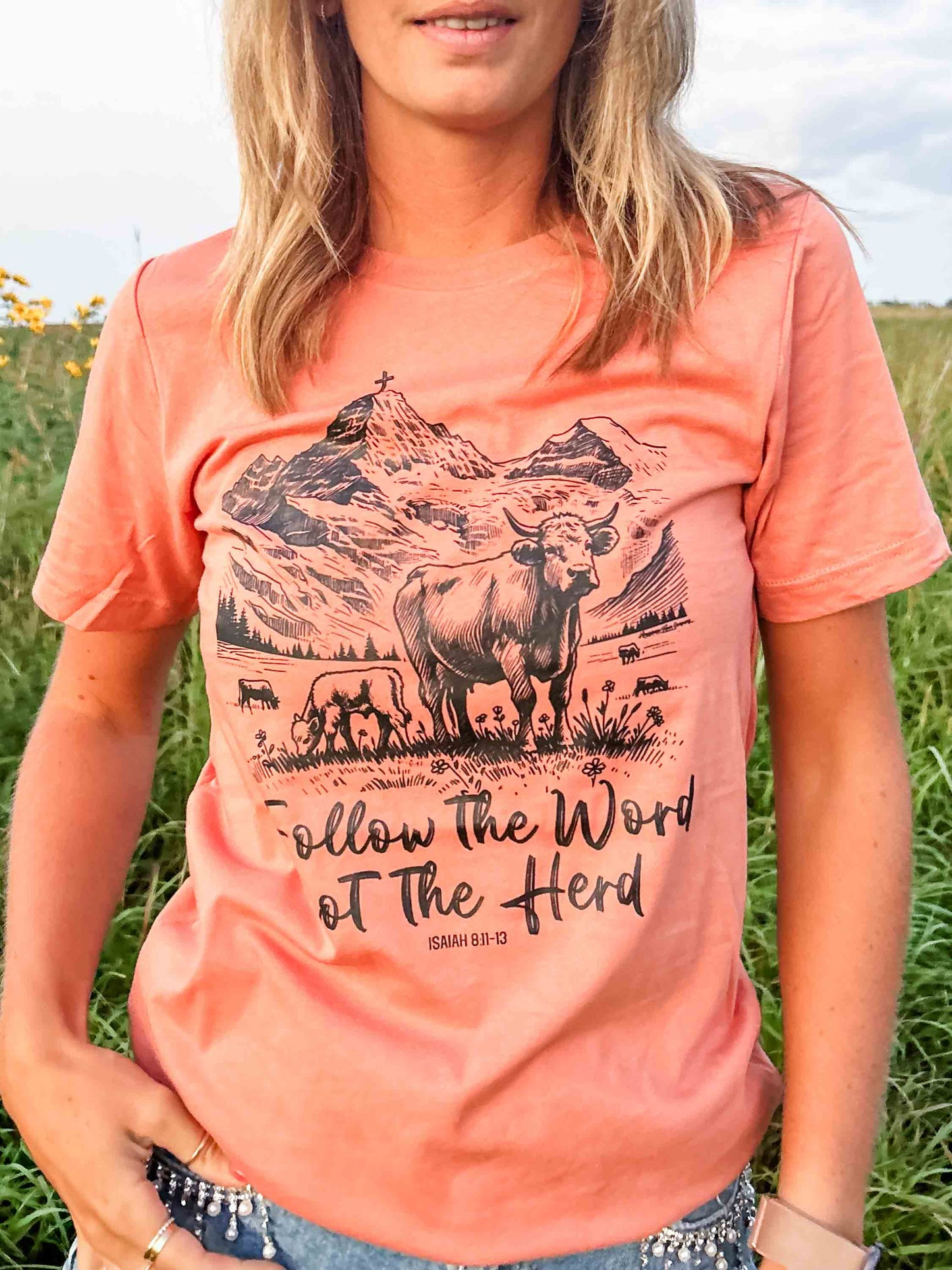 Follow the Word, Not the Herd Coral Tee